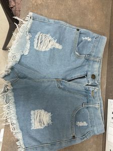 Distressed Denim Shorts