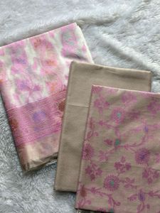 Premium Banarasi unstitched suit with dupatta set