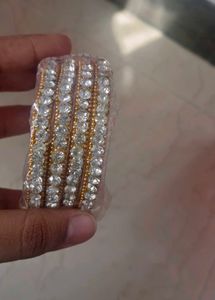 White Stone Bangle For Woman