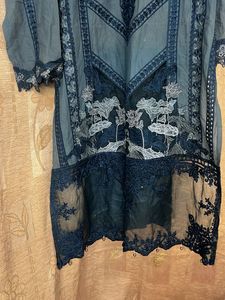 Elegant Blue Embroidered Kurti