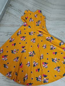 Yellow Dress Sleeveless With Printed