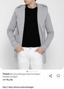 BRAND NEW with Tag FINISED Grey Hooded Cardigan
