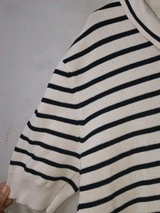 Striped knit Korean Top