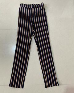 H&amp;M Navy Blue Striped Casual/ Formal Trouser