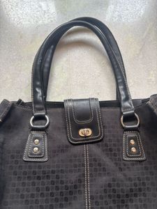 Classic Black Patterned Handbag