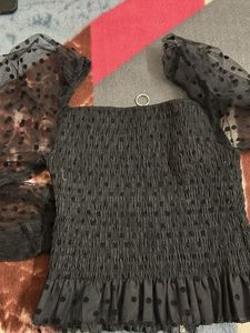 Chic Black Polka Dot Top