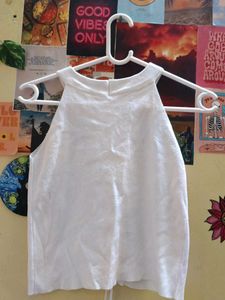 White Ruched Tank Top
