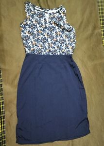 Navy Blue Printed Dress