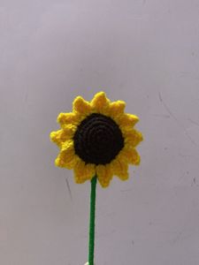 A Sunflower Made From Crochet Handmade Product