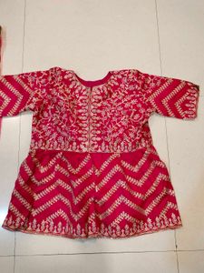 Pink Embroidered Indian Outfit