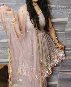 Floral Embroidered Dress and Pants Set