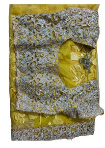 Yellow Net Saree