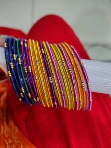 Multi Coloured Glass Bangles