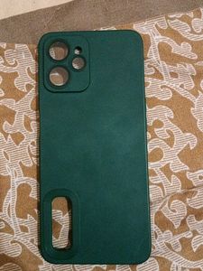 Used Case ... Realme 9i 5g Phone Cover..... Dark Green Colour... Has Protective Glass Fram On Camara Side In Case