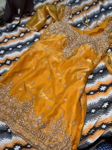 yellow heavy design sharara