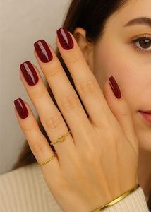 Burgundy Press On Nail Set