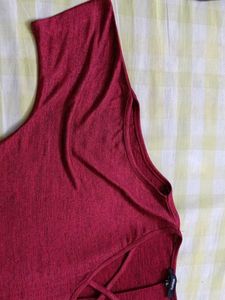 Maroon Cold Shoulder Top