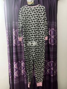 Heart Print Pajama Onesie