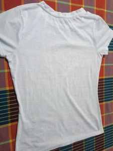 Half White With Mild BlueT-Shirt
