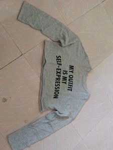 Stylish Grey Graphic Print Top