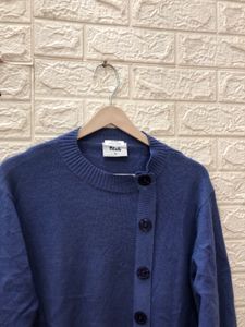 Blue Button-Down Cardigan Sweater🕶️‼️