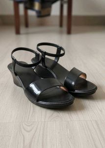 Black Ankle Strap Wedges