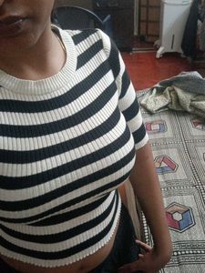 Striped Knit Crop Top