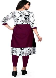 Stylish Printed Floral Crepe Kurti