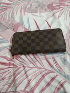 Brown Checkered Wallet Louis Vuitton copy