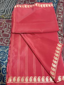 Pink &amp; Gold Saree with Blouse