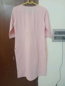 Aurelia Formal/Casual Baby Pink Cotton Kurti-S