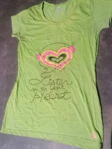 Green 'Listen to Your Heart' Tee..And Blue T Shirt