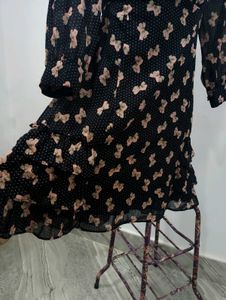 Bow Print Peter Pan Collar Dress