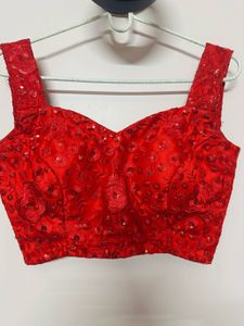 Embroidered red lehnga