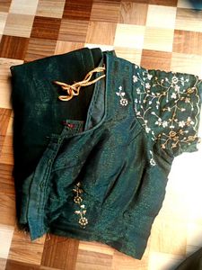 Green Embroidered Saree