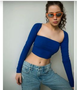 Blue Long Sleeve Top