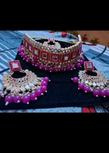 Pink Mirror jwellery Set