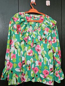 Green Floral printed Top