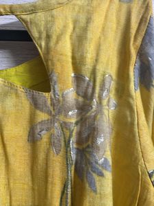 Yellow Floral Print Kurti