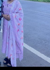 Lilac Embroidered Salwar Kameez Set