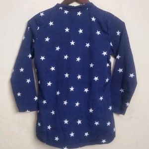 Blue Star Print Top