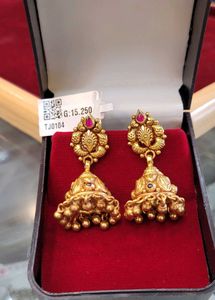 Antique Gold Plated Silver Jhumka Earrings