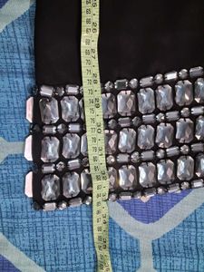 Black Halter Neck Beaded Mini Dress