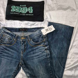 low waist straight fit Y2K Denim Jeans