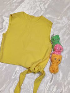 Yellow Tie-Waist Top