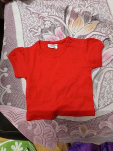 Baby Dungaree With Red Tsht