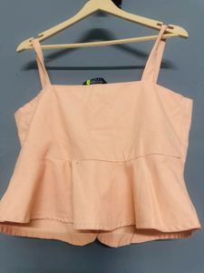 Peach Button-Down Tank Top