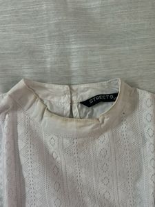 Ruffle Trim Long Sleeve Blouse