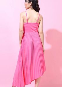Pink Pleated Mini Dress