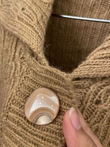 Long Collared Front Open Woollen Sweater